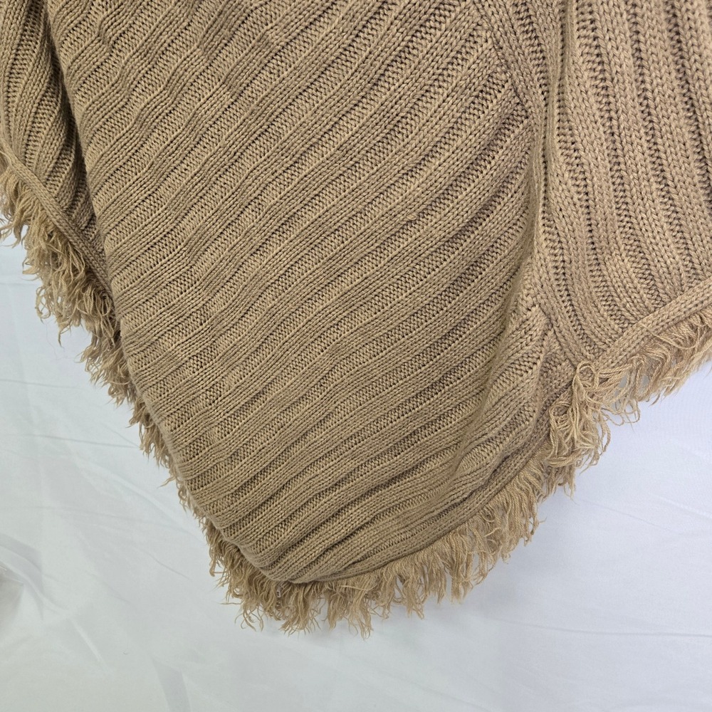 Vermont Country Store Cowl‎ Neck Knit Poncho Shawl, Tan Beige, Missy One Size - Picture 3 of 10